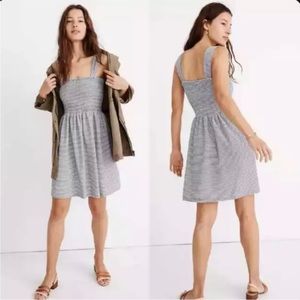 Madewell Texture & Thread Smocked Striped Dress
